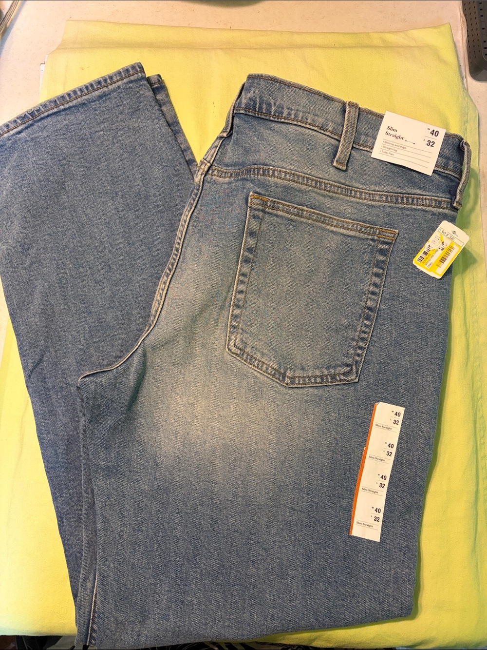 Men's Slim Straight Jeans in Light Wash Blue